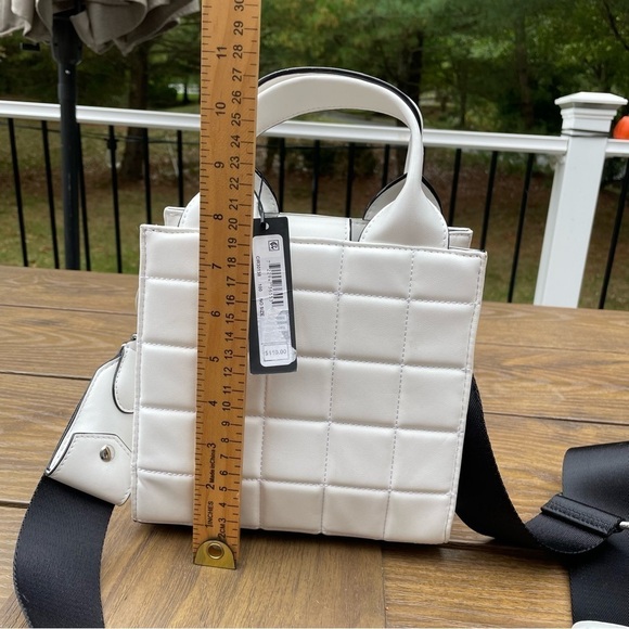 Sam Edelman Circus Duncan Mini Tote Bag Crossbody puff fine Napa white cottage - Picture 8 of 10